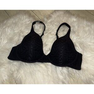 Vanity Fair 75298 Body Shine Full Coverage Underwire Bra Printed Lace 36C Black